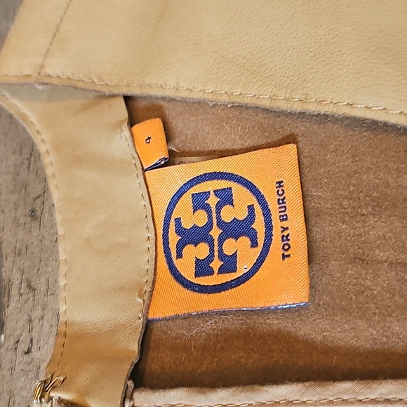 Tory Burch Tan Lamb Leather Dress Size 4 - Picture 2 of 10